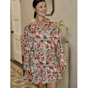 Rifle Paper Co. x Summersalt Garden Party Cloud 9 Sleep Shirt Dress Size XS